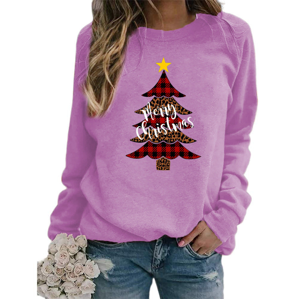 Christmas tree Merry Christmas pattern printed crew neck sweater European and American autumn and winter AliExpress ebay cross-border