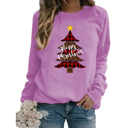 Christmas tree Merry Christmas pattern printed crew neck sweater European and American autumn and winter AliExpress ebay cross-border