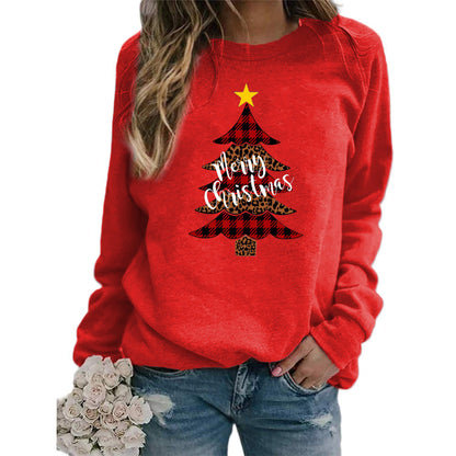 Christmas tree Merry Christmas pattern printed crew neck sweater European and American autumn and winter AliExpress ebay cross-border
