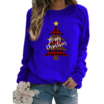 Christmas tree Merry Christmas pattern printed crew neck sweater European and American autumn and winter AliExpress ebay cross-border