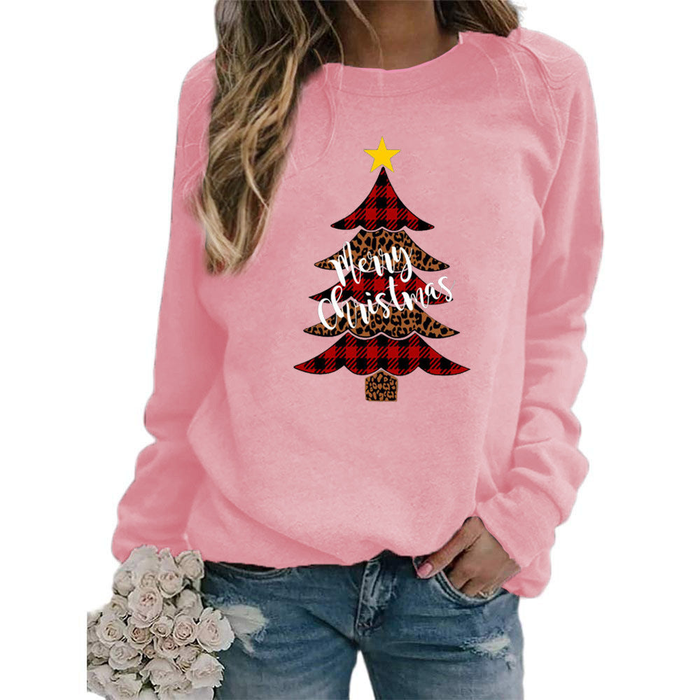 Christmas tree Merry Christmas pattern printed crew neck sweater European and American autumn and winter AliExpress ebay cross-border