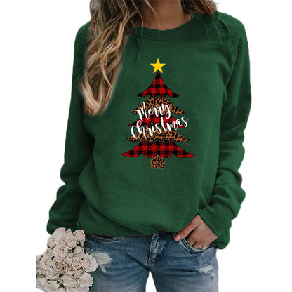 Christmas tree Merry Christmas pattern printed crew neck sweater European and American autumn and winter AliExpress ebay cross-border