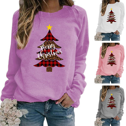 Christmas tree Merry Christmas pattern printed crew neck sweater European and American autumn and winter AliExpress ebay cross-border
