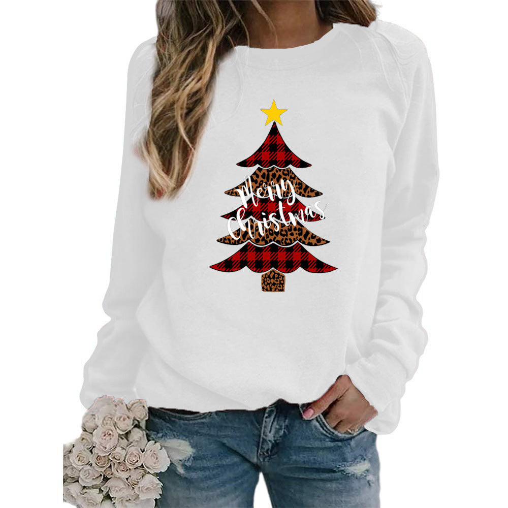 Christmas tree Merry Christmas pattern printed crew neck sweater European and American autumn and winter AliExpress ebay cross-border