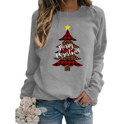 Christmas tree Merry Christmas pattern printed crew neck sweater European and American autumn and winter AliExpress ebay cross-border