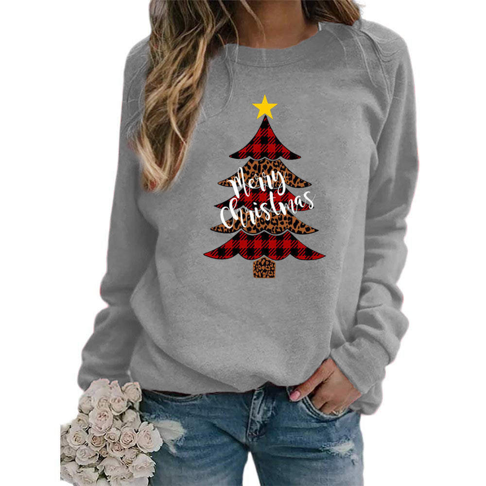Christmas tree Merry Christmas pattern printed crew neck sweater European and American autumn and winter AliExpress ebay cross-border