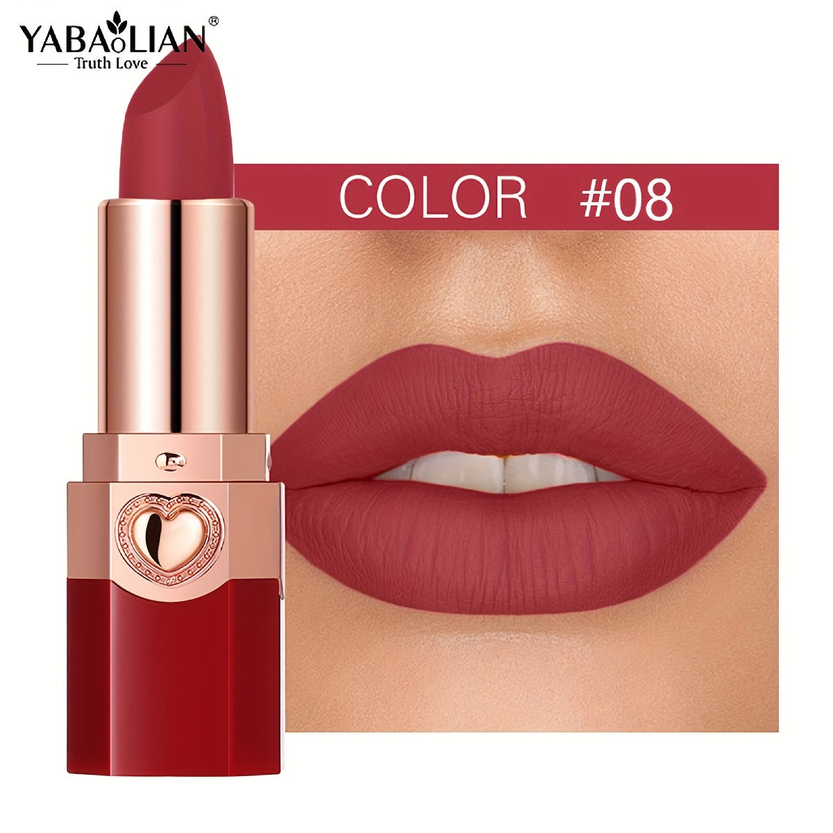 YABAOLIAN Lipstick 12 Colors Lipstick High Pigment Long Lasting Waterprrof Cosmetic Matte Lipstick