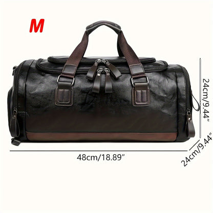 [Casual Travel Duffel] Large Casual Men's Travel Duffel Bag - Adjustable Strap, Multi-Compartment, Carry-On Luggage, Weekend Tote