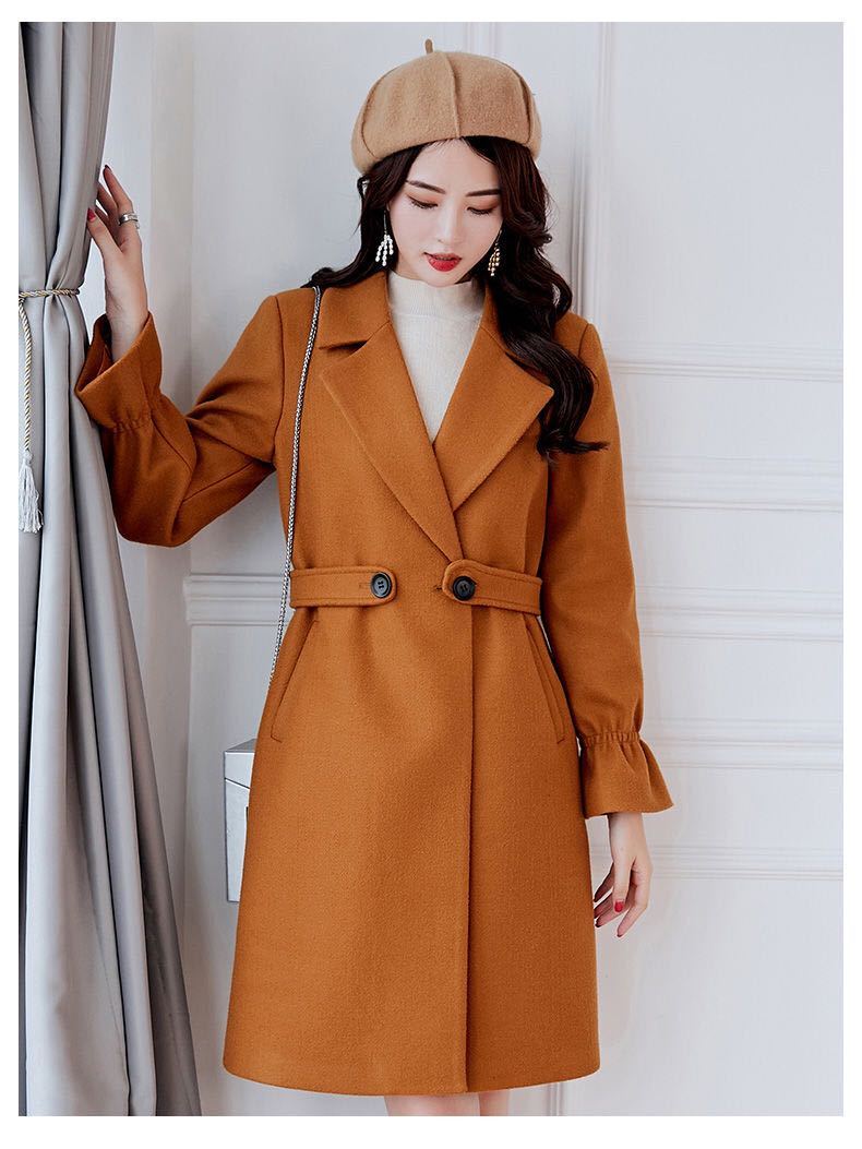 Women's woolen coat mid-length