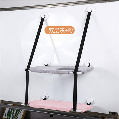 Cross-Border Trade New Model Hanging Cat Climbing Frame Suction Cup Wall-Mounted Cat Bed Autumn and Winter Double-Layer Cat Bed Pet Supplies