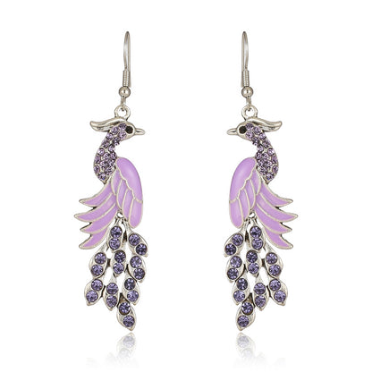 Peacock Boho Drop Earrings | Alloy Bird Ethnic Style Jewellery