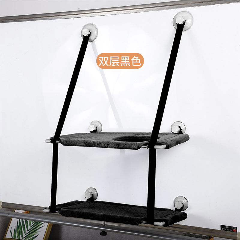 Cross-Border Trade New Model Hanging Cat Climbing Frame Suction Cup Wall-Mounted Cat Bed Autumn and Winter Double-Layer Cat Bed Pet Supplies