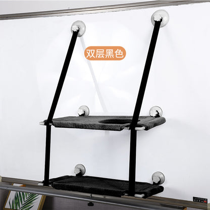 Cross-Border Trade New Model Hanging Cat Climbing Frame Suction Cup Wall-Mounted Cat Bed Autumn and Winter Double-Layer Cat Bed Pet Supplies