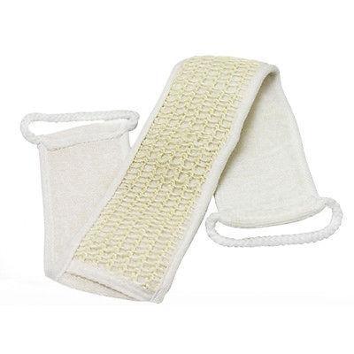 Pure natural cotton and linen long strip pull back bath towel Strong exfoliating massage back bathing strip
