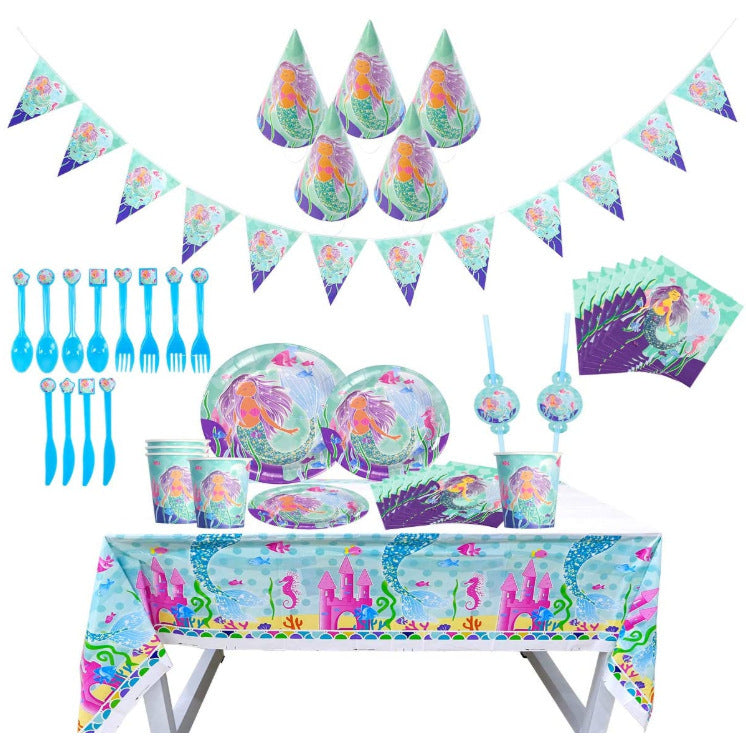 Disposable knife, fork, spoon, paper cup, paper plate