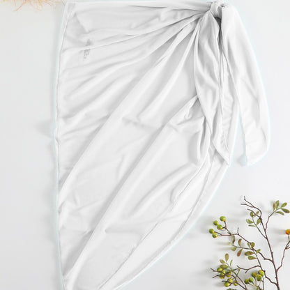 Asymmetrical-cut Sun-protective Sexy Solid-color Beach Dress