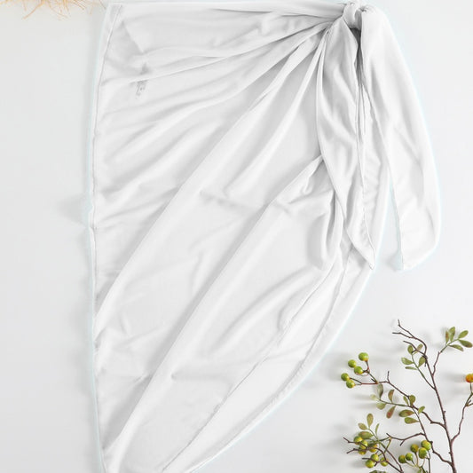 Asymmetrical-cut Sun-protective Sexy Solid-color Beach Dress