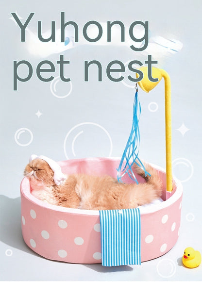 Bathtub Pet Bed Autumn And Winter Warm Nest Cat Dog Deep Sleeping Bed Cat Teaser Toy