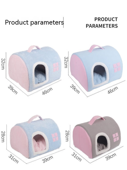 Winter Warm Closed Portable Cat Nest