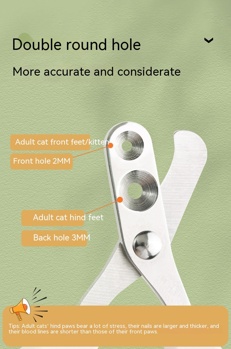 Pet Special Round Hole Positioning Precision Cat Nail Clippers