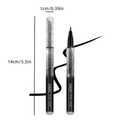 1pc Long-Lasting Waterproof Black Starry Sky Eyeliner Pen with Sponge Tip - Smooth and Quick-Drying for Beautiful Eye Makeup