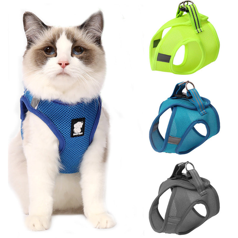 Premium Breathable Cat Harness & Leash Set - Escape-Proof Mesh Design for Safe Outdoor Adventures