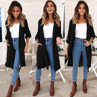 Women's long trench coat jacket