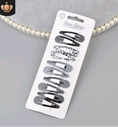 Children's water drop BB clip 5 cm solid color thick BB clip star love printing BB clip Liu seaside clip