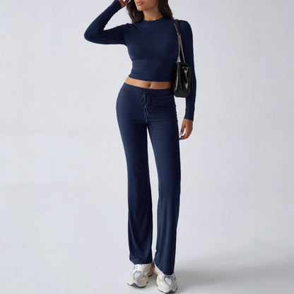 Sports Yoga Style Long-sleeved Straight Pants Casual Suit