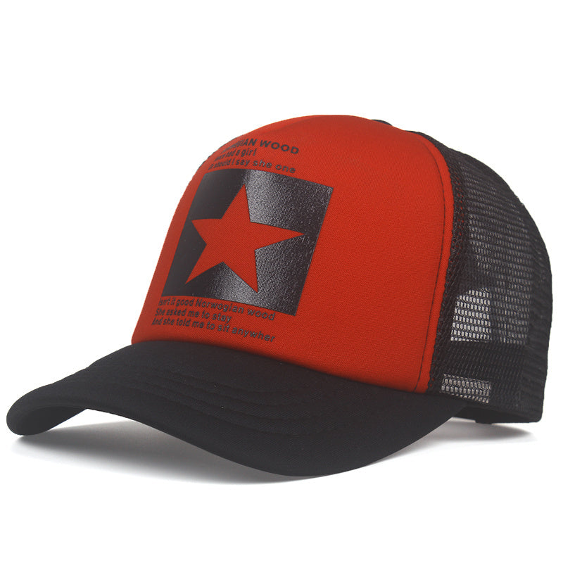 1pc Pentagram Breathable Baseball Cap Mesh Cap