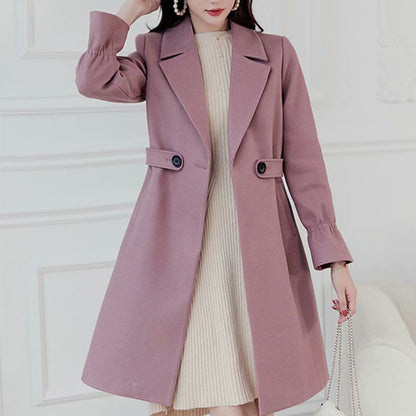 Women's woolen coat mid-length