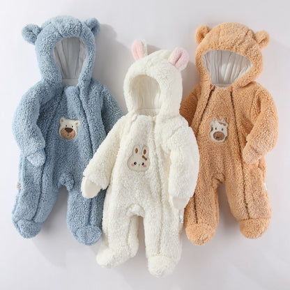 Winter Clothes Thickened Cotton Baby Clothes Infant Autumn And Winter Set