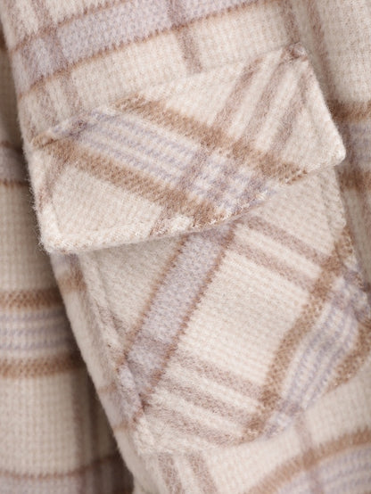 New Mid-length Loose Check Shirt Coat