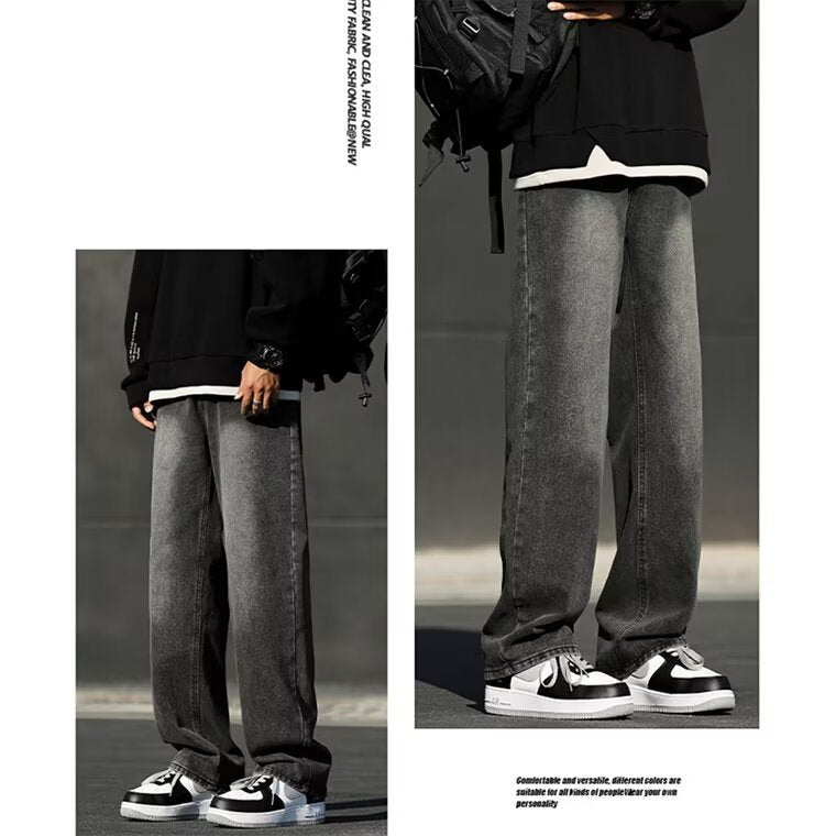 Men's Spring American Smoky Black Jeans