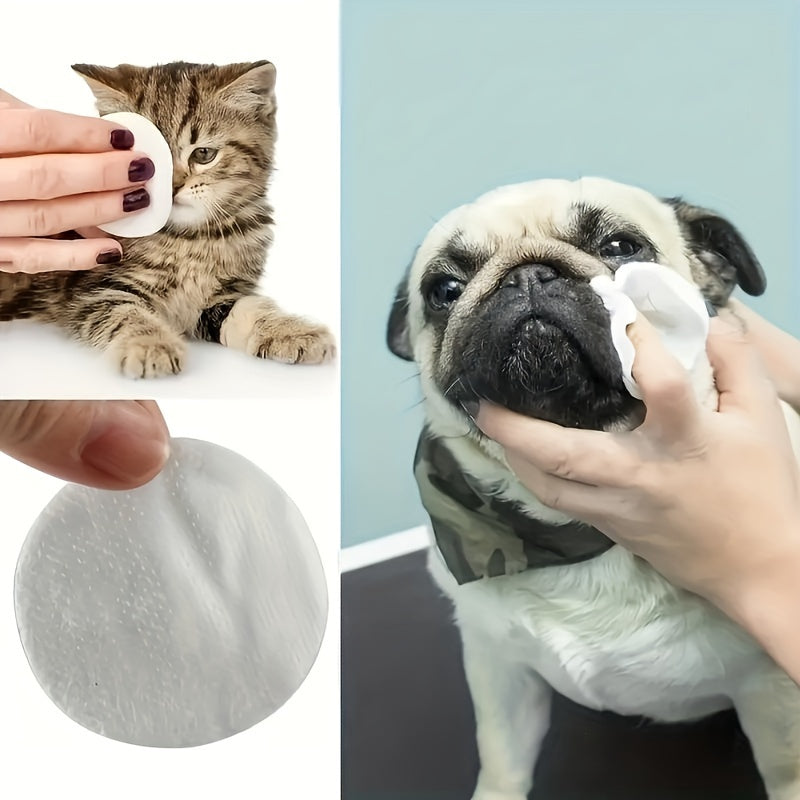 200pcs Dog Eye Care Wipes, Plastic Pet Cleaning Pads, Non-Electric, Gentle for Home Use, with Pet Grooming Supplies