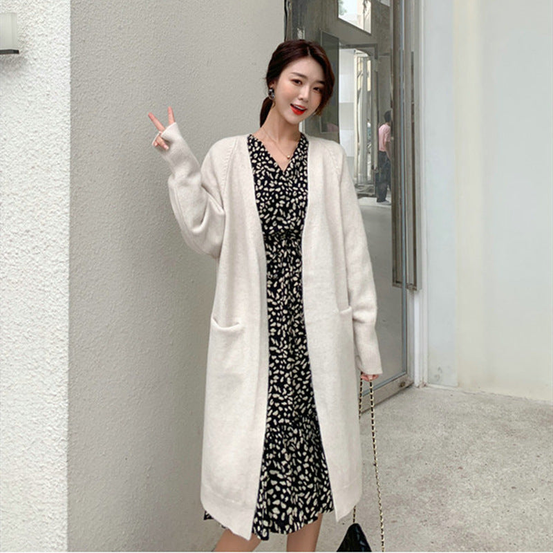 Autumn And Winter Clothing New Loose Mid-length Knitted Coat For Women