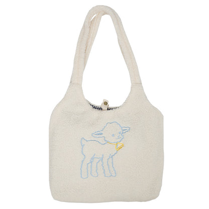Dog embroidered shoulder bag