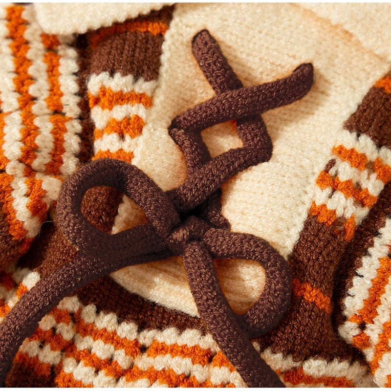 Cat Sweaters, Cold Weather Dog Striped Pullover, Warm Knitted Pet Clothes In Winter