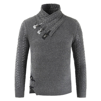 Men's Scalp Button Irregular Long Sleeve T-Shirt