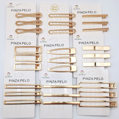 Haarspange aus einer Legierung, hohl, quadratisch, mit Entenschnabelform