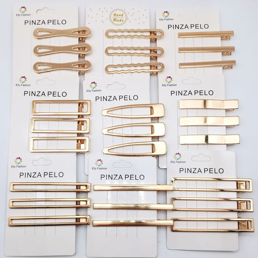 Haarspange aus einer Legierung, hohl, quadratisch, mit Entenschnabelform