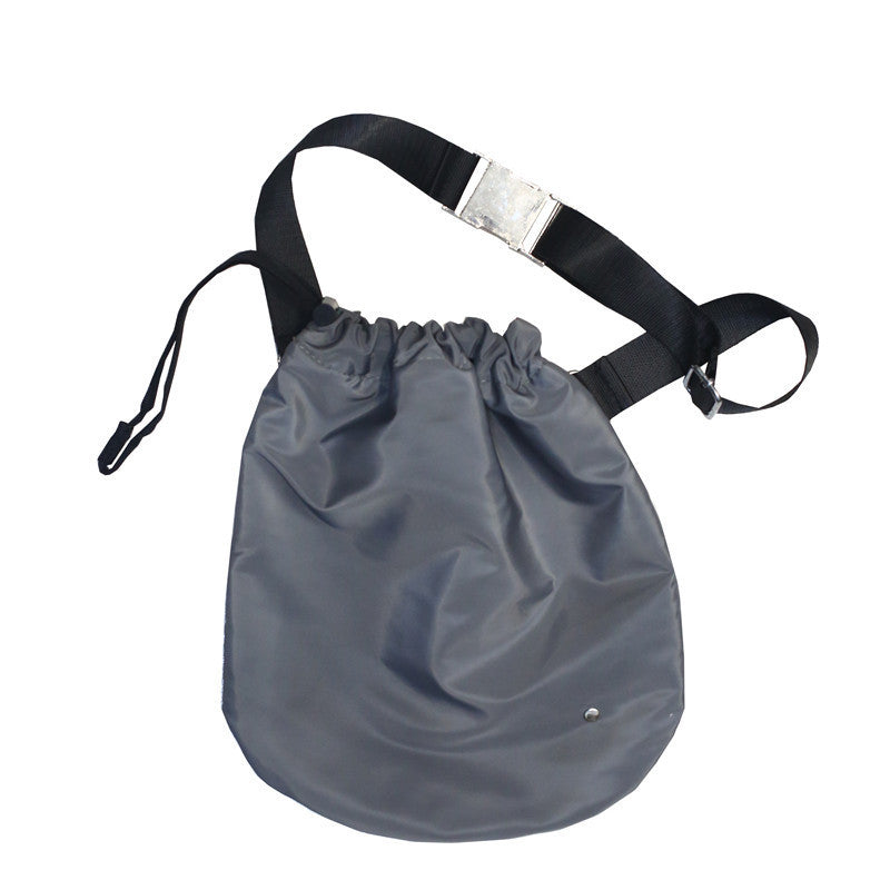 Diagonal Drawstring Fabric Waist Bag