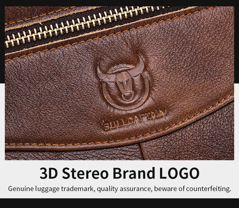 Premium Leather Messenger Bag - Large Capacity Business Briefcase for Men | BULLCAPTAIN