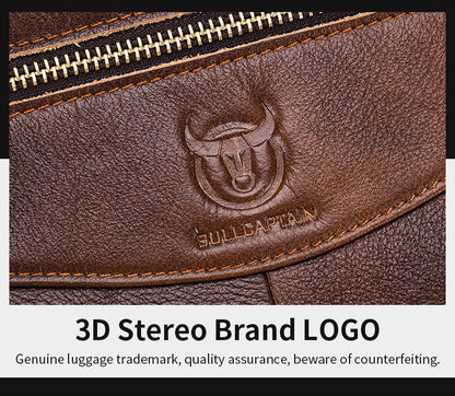 Premium Leather Messenger Bag - Large Capacity Business Briefcase for Men | BULLCAPTAIN