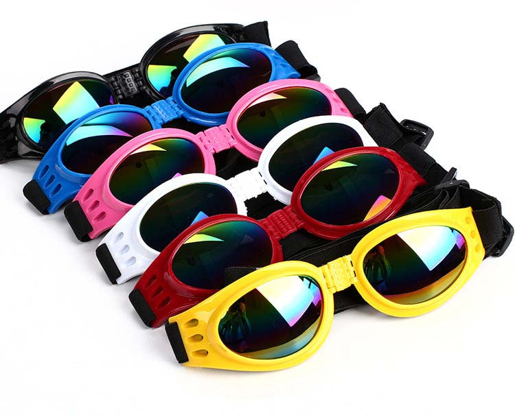 UV Protection Dog Sunglasses with Adjustable Head Strap - Keep Your Pet's Eyes Safe and Stylish