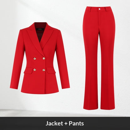 Professional Suit Set Womens Red Fashionable