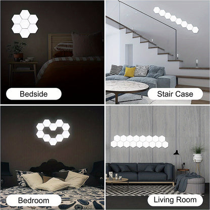 Hexagonal LED Wall Lights 6-Pack - Touch Control Modern Ambient Lighting