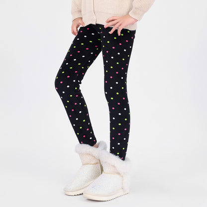 Girls' Autumn And Winter Thermal Base Medium And Large Printed Velvet