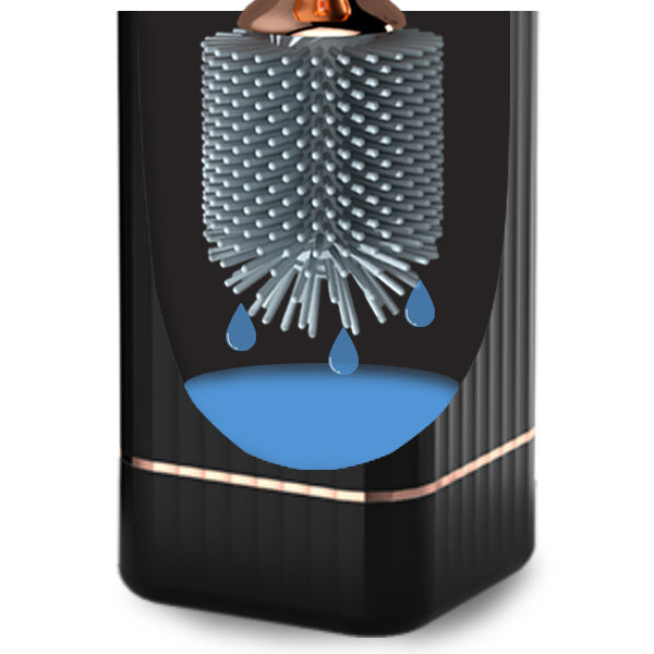 Aokala Toilet Brush and Holder, Elegant Silicone Toilet Bowl Brush Set with Ergonomic Long Handle, Modern Bathroom Decor Cleaning Accessories, Durable, Deep Cleaning Christmas gifts/Halloween gifts! - Black & White