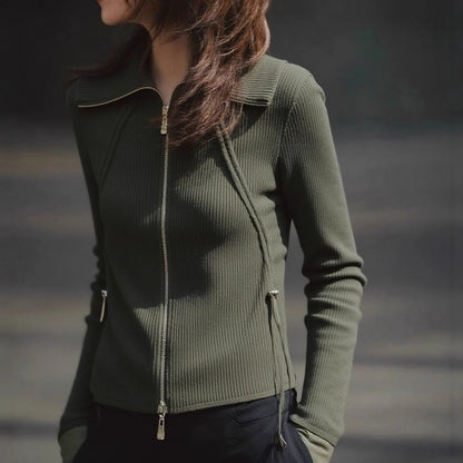 Trendy Lightweight Mature-style Slim-fit Knit Bottoming Top